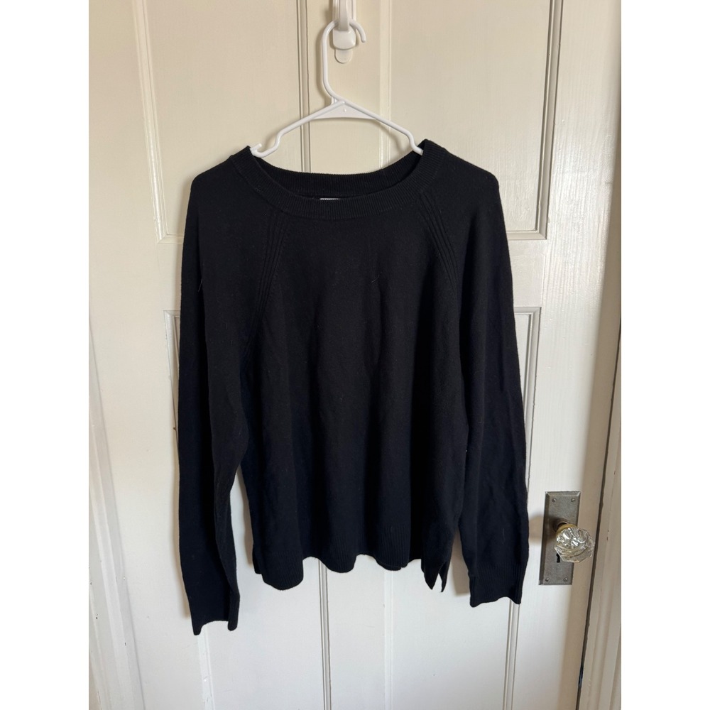 J.Crew black wool blend crewneck sweater size xl